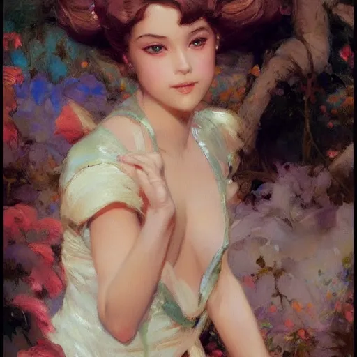 Prompt: portrait of anime princess, painting by gaston bussiere, craig mullins, j. c. leyendecker