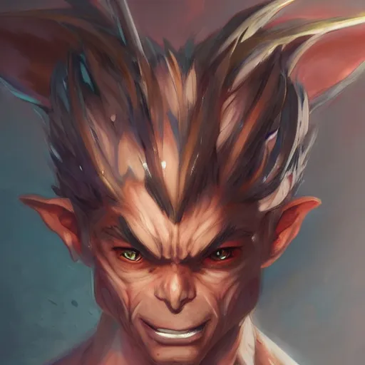 anime portrait of goblins as a muscular anime boy by, Stable Diffusion