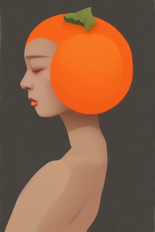 Image similar to painting of an orange in the style of hsiao - ron cheng