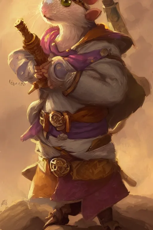 Prompt: cute little anthropomorphic Guinea Pig Mage, wielding a magic staff, tiny, small, short, Wizard robe, cute and adorable, pretty, beautiful, DnD character art portrait, matte fantasy painting, DeviantArt Artstation, by Jason Felix by Steve Argyle by Tyler Jacobson by Peter Mohrbacher, cinematic lighting