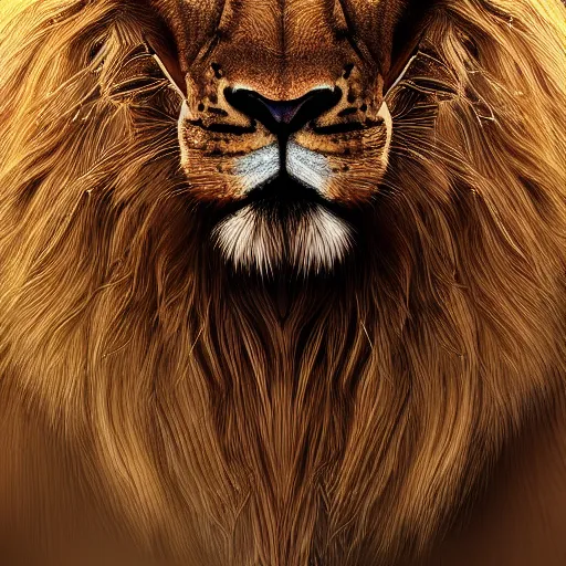 Image similar to animal half lion and half bee, higly detailed, 8 k, photorealistic, art concept, artstation, sharp focus