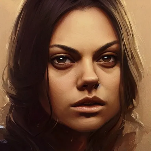 Prompt: “ portrait of mila kunis by greg rutkowski, young, attractive, highly detailed portrait, scifi, digital painting, artstation, concept art, smooth, sharp foccus ilustration, artstation hq ”