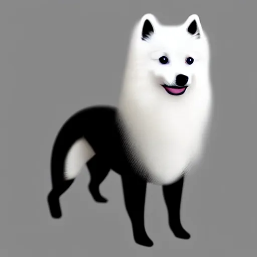 Image similar to japanese spitz, in a strict suit, avatar image, digital art, minimalism