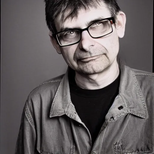 Image similar to steve albini, portrait, by richard avedon