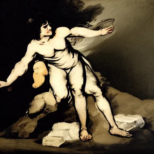 Image similar to new francisco goya graphic artwork, goya graphic art style