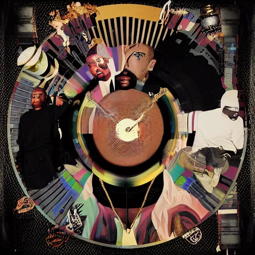 nostalgic rap album cover for Kanye West DONDA 2