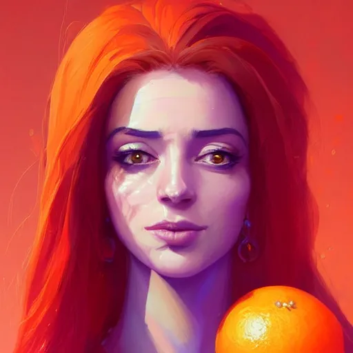 Prompt: portrait of beautiful woman with flaming orange hair, maya ali mage, gloomhaven, dynamic lighting, gaudy colors, octane render aesthetic, matte painting concept art, official fanart behance hd artstation by jesper ejsing, by rhads and makoto shinkai and lois van baarle and ilya kuvshinov and rossdraws