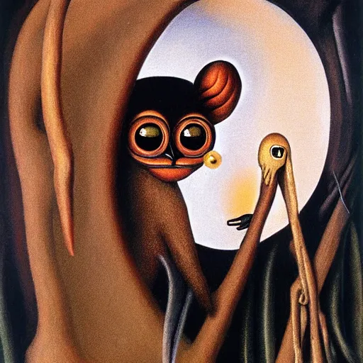 Image similar to tarsier by remedios varo