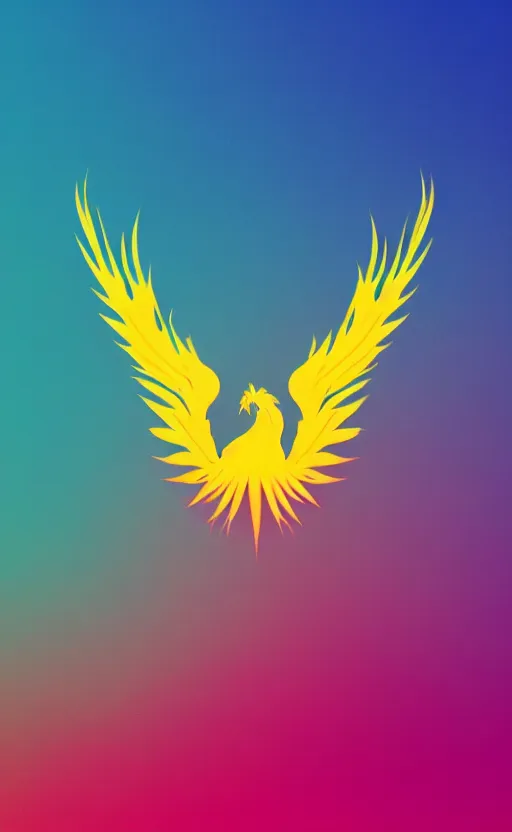 Image similar to gradient minimalist phoenix wallpaper, hd, 4 k, golden ratio