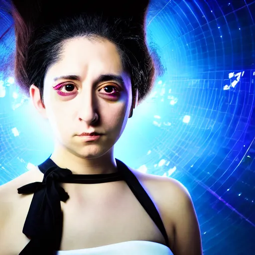 Image similar to kevin mitnick in a maids dress, radiant skin, huge anime eyes, perfect face, directed gaze, canon, vfx, symmetric balance, polarizing filter, photolab, lightroom, 4 k, dolby vision, photography award