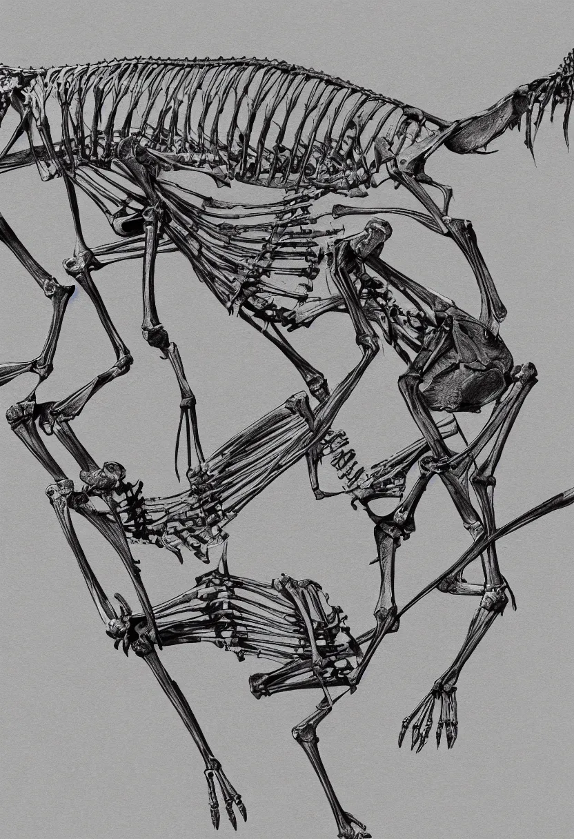 Image similar to pencil illustration of a kangaroo skeleton, highly detailed, on black, silk screen t-shirt design 4K