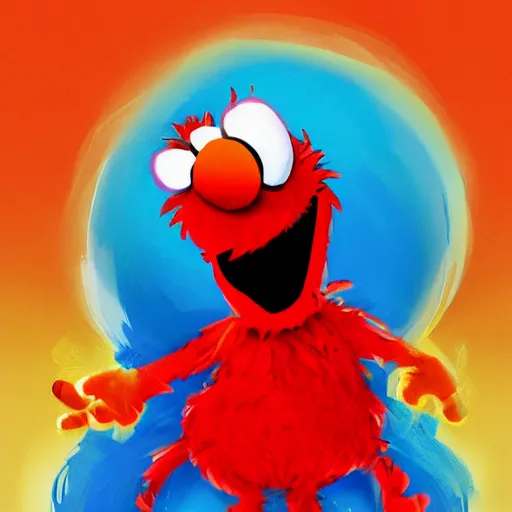 Image similar to elmo dabbing, trending on artstation