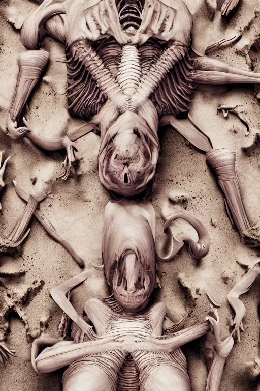 Image similar to beach blanket bingo, body horror, h.r. Giger, octane render