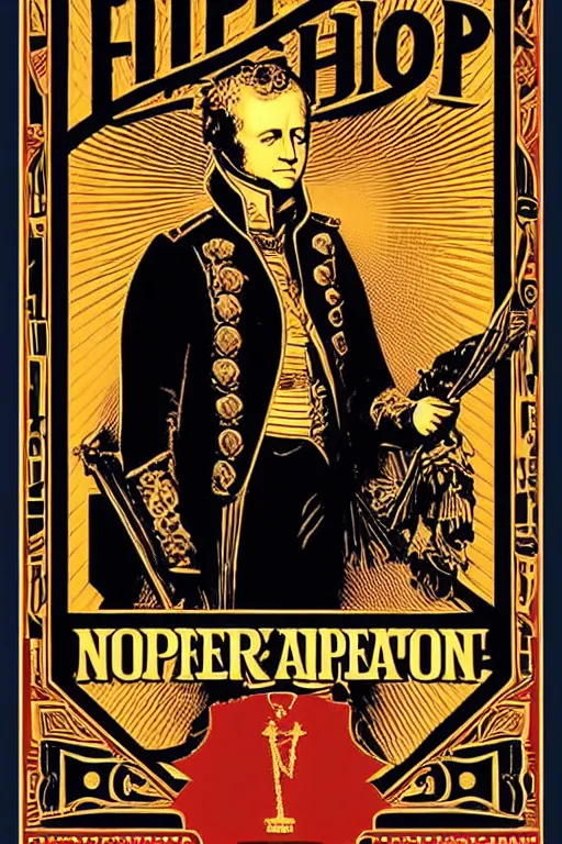 Image similar to Poster of Emperor Napoleon standing proudly, by Shepard Fairey