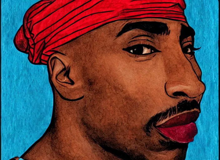 Prompt: tupac by egyptain hyroglyphs