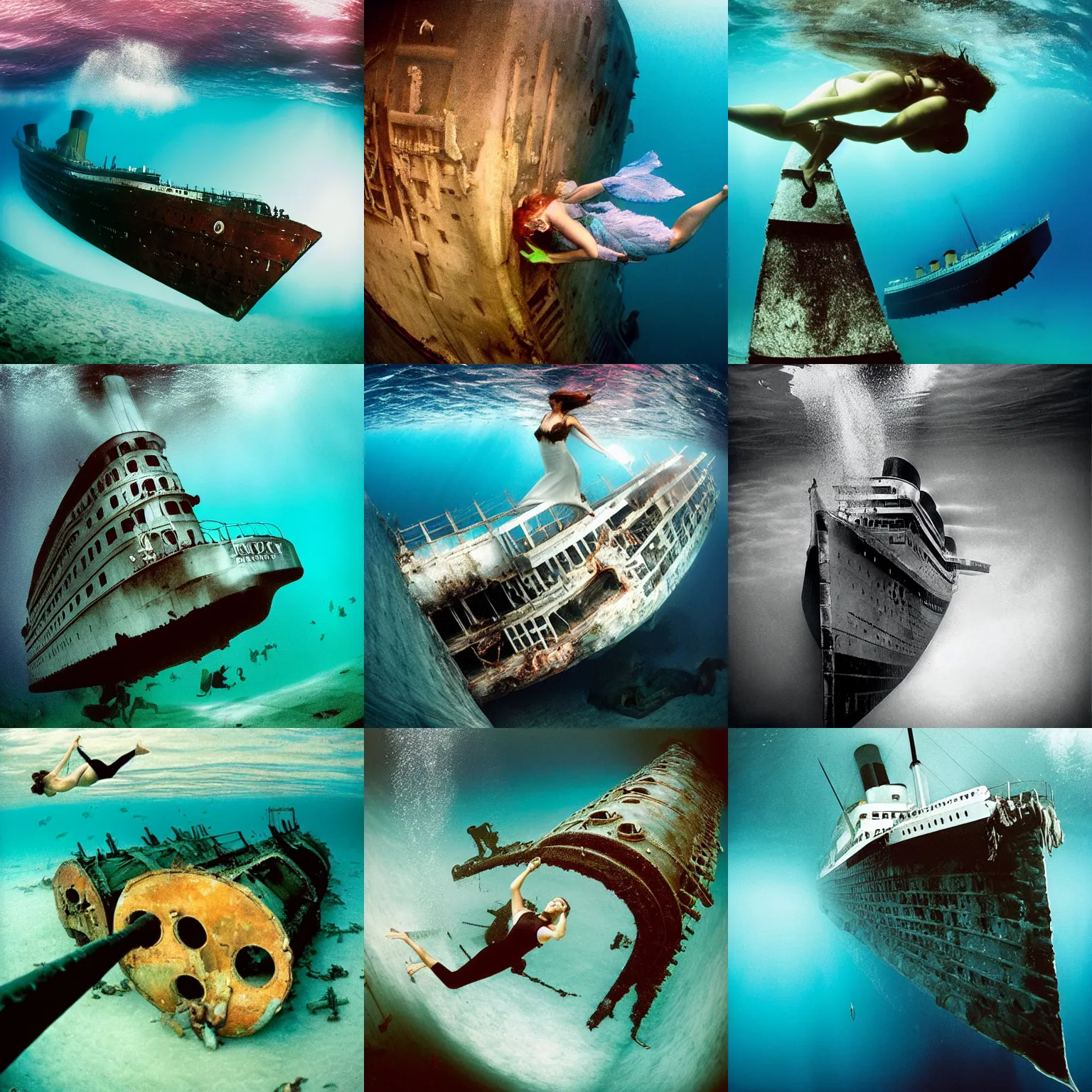 Prompt: titanic wreck by Shawn Heinrichs by Elena Kalis by brian skerry