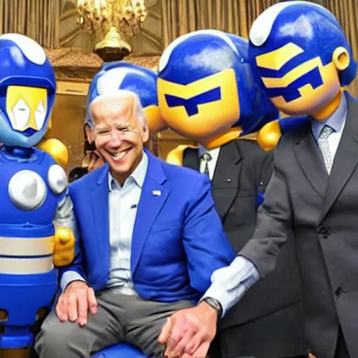 Prompt: biden as megaman