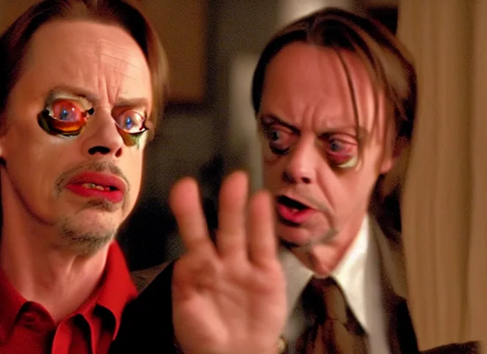 Image similar to steve buscemi in a still from the movie The Room (2003), saying Leave your stupid comments in your pocket!