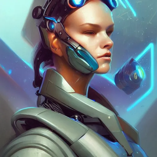 Prompt: portrait of a beautiful cybernetic cop, cyberpunk concept art by pete mohrbacher and artgerm and wlop and greg rutkowski and josan gonzales, digital art, highly detailed, intricate, sci-fi, sharp focus, Trending on Artstation HQ, deviantart, unreal engine 5, 4K UHD image