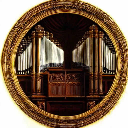 Prompt: pipe organ intricately carved from dark smoke, high detail baroque oil painting, golden ratio, volumetric light, godrays, alan lee, caravaggio, michelangelo