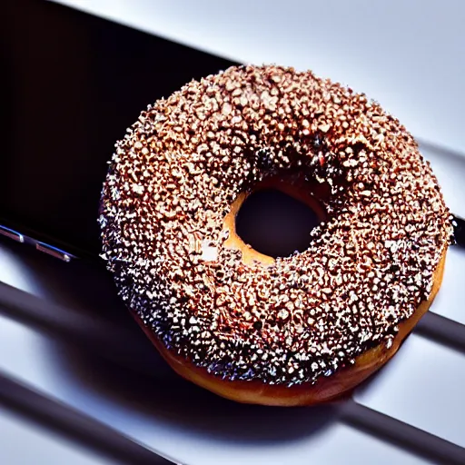 Image similar to a realistic iphone like a donut, photorealistic, ultra detailed, intricate