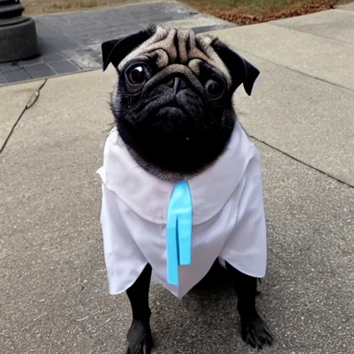 Prompt: Pug graduating college with a math degree (2023)