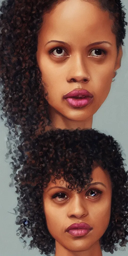 Image similar to gugu mbatha - raw, face, beauty, photorealistic, artstation