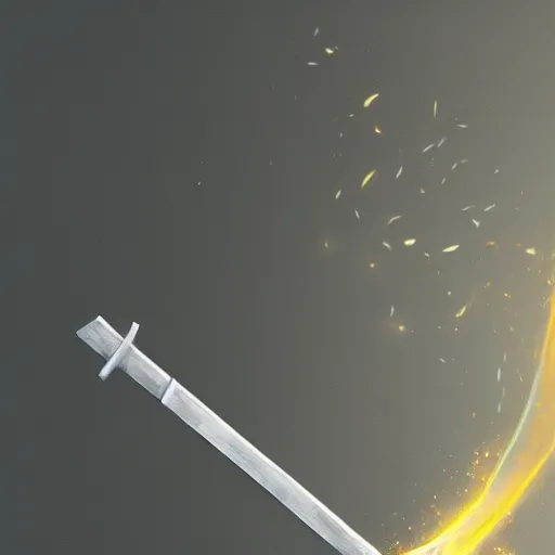 Image similar to magical glowing sword, artefact, no people, xianxia, trending on artstation