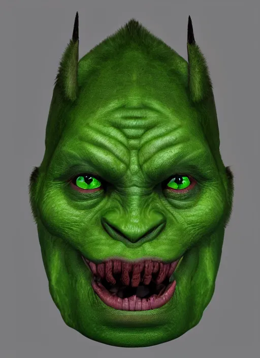 Image similar to green orc female, light green tone beautiful face