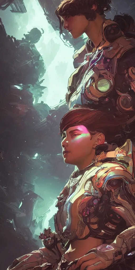 Image similar to dark space, apex legends, epic lighting, sketch illustration, ultra detailed, art by artgerm and greg rutkowski and alphonse mucha