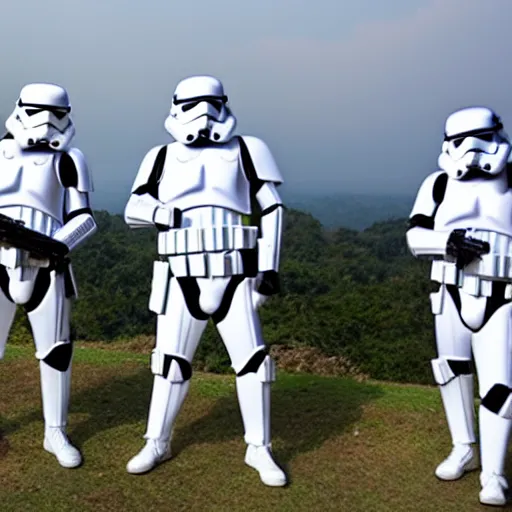 Prompt: storm troopers on holiday in thailand
