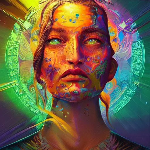 Image similar to An extremely psychedelic experience, colorful, surreal, dramatic lighting, cosmonaut, LSD, face, detailed, intricate, elegant, highly detailed, digital painting, artstation, concept art, smooth, sharp focus, illustration, art by Sam Spratt, Dan Mumford, Artem Demura and Alphonse Mucha