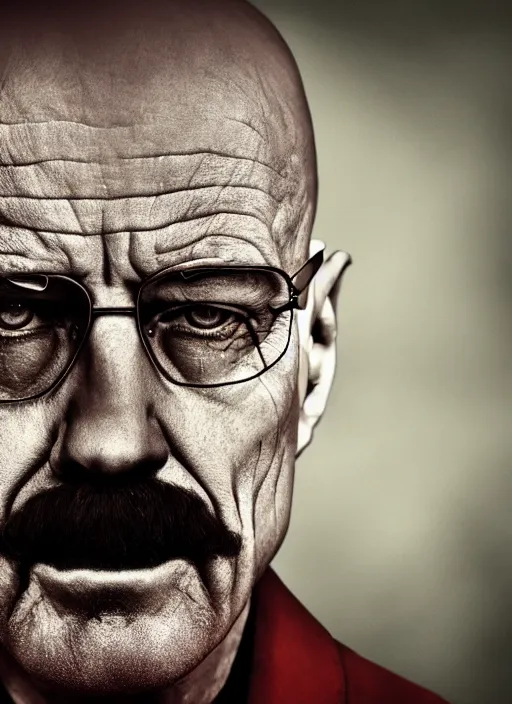 Image similar to photo of Walter White as the Joker by Lee Jeffries, detailed, award winning, Sony a7R, trending on artstation