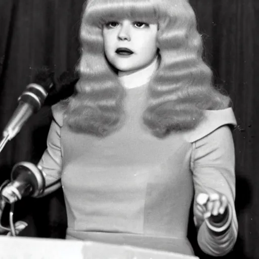 Prompt: griffith from berserk at hist white house inaugural press conference, photo by getty images