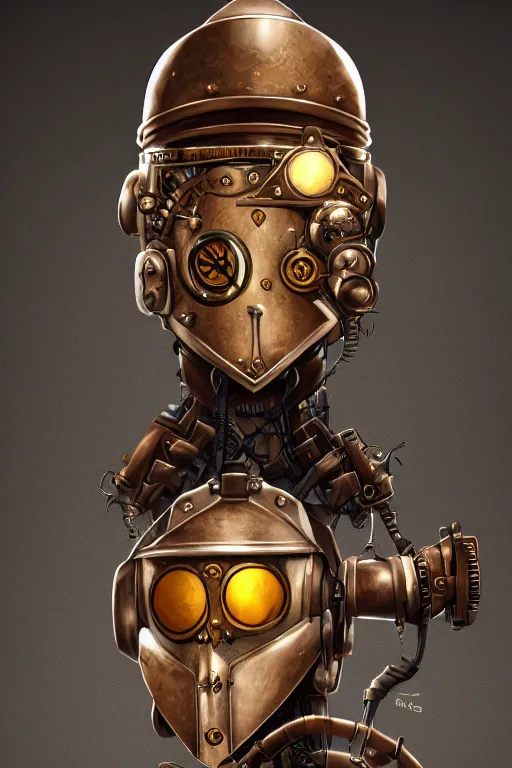 Image similar to steampunk helmet fantasy art mask robot ninja stylized digital illustration sharp focus, elegant intricate digital painting artstation concept art global illumination ray tracing advanced technology chaykin howard and campionpascale and cooke darwyn and davis jack