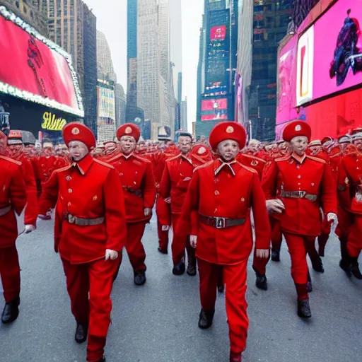 Image similar to soviet red army take over time square