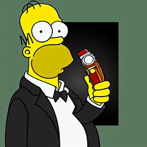 Image similar to Homer Simpson as James Bond