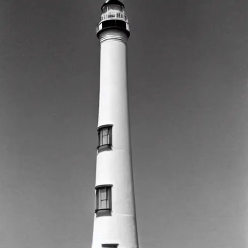 Prompt: the tallest lighthouse, 1968 photo