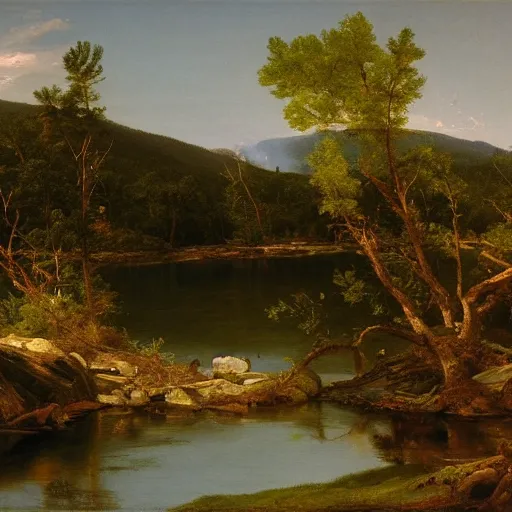 Image similar to scene of the catskill creek, frederic edwin church, asher brown durand