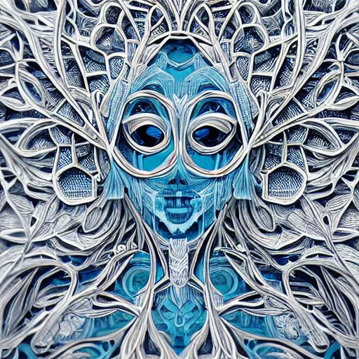 Image similar to of intricate and detailed frozen flower, symmetrical, by josan gonzales