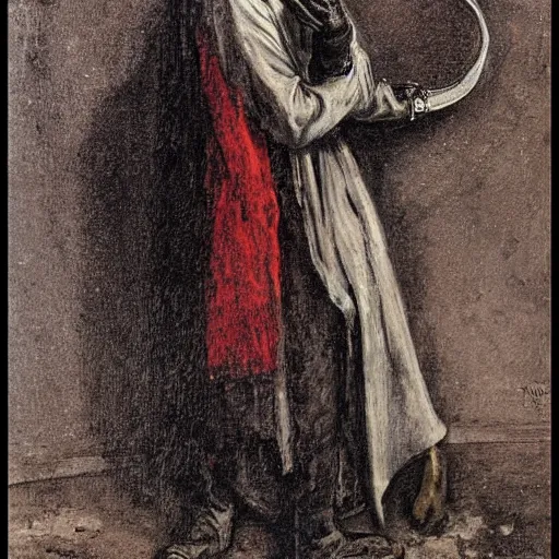 Image similar to plague doctor by edwin austin abbey