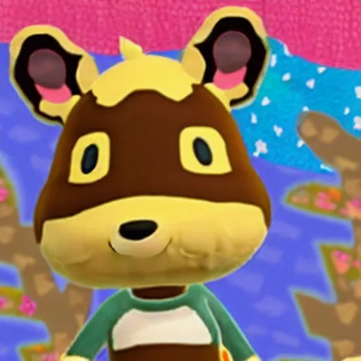 Image similar to kawaii african wild dog as an animal crossing character