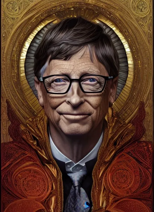 prompthunt: symmetry!! portrait of bill gates as satan, fantasy, medieval  wear, intricate, elegant, highly detailed, digital painting, artstation,  concept art, smooth, sharp focus, illustration, art by artgerm and greg  rutkowski and alphonse