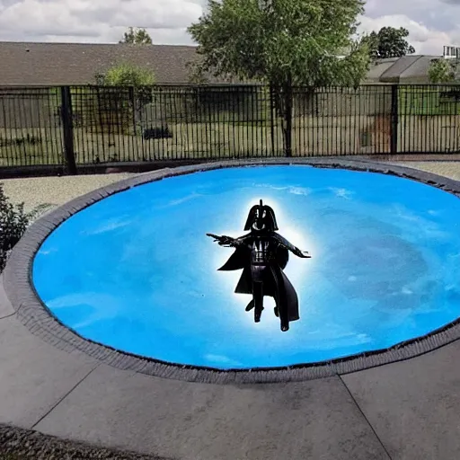 Image similar to Darth Vader in a pool