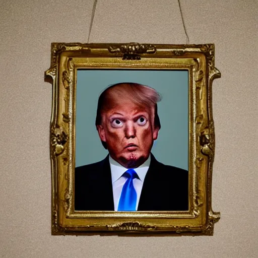 taxidermied, withered trump | Stable Diffusion