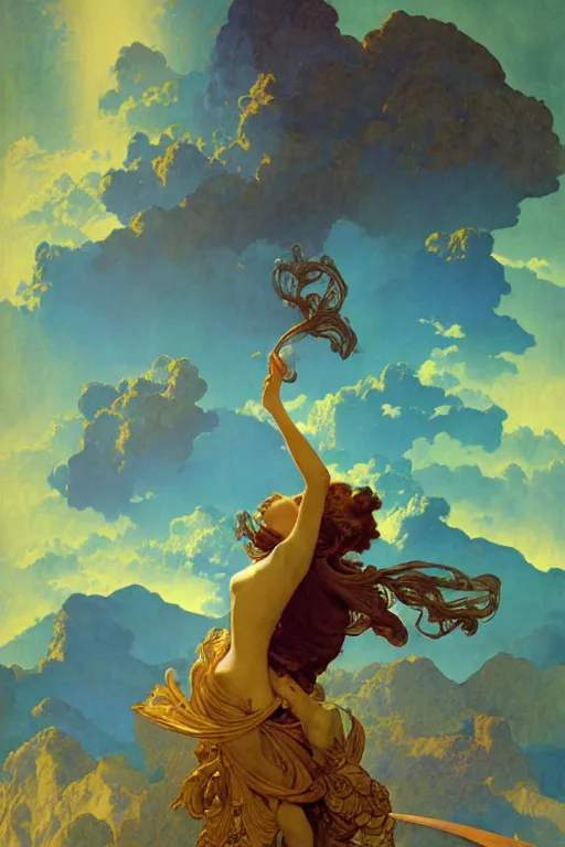 Prompt: the most beautiful painting in the world, by maxfield parrish, by gustave dore, by peter mohrbacher, by alphonse mucha, sharp focus, vivid color, rainbowshift, octane render, cgi, rule of thirds