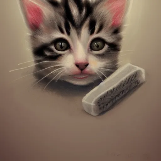 Prompt: kitten, soap, drawn by a child, children's drawings, trending on artstation, cgsociety contest winner, 4 k quality, cute art style, intricate