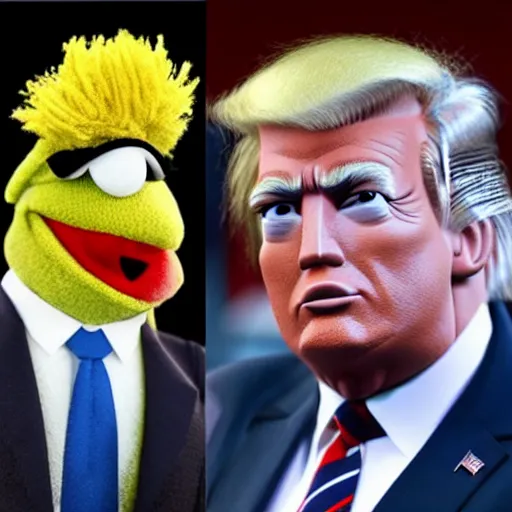 Image similar to a Muppet that looks like trump