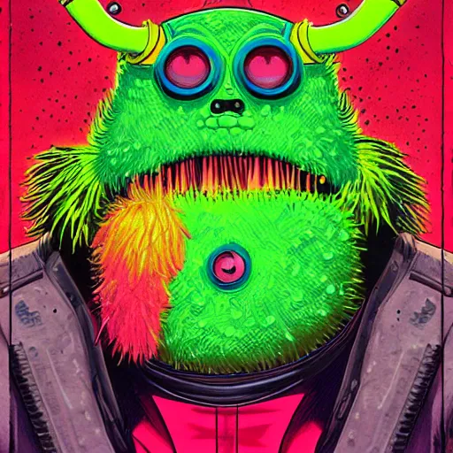 Image similar to a tennis ball monsters, cyberpunk, colorful, digital art, fantasy, magic, trending on artstation, ultra detailed, professional illustration by Basil Gogos