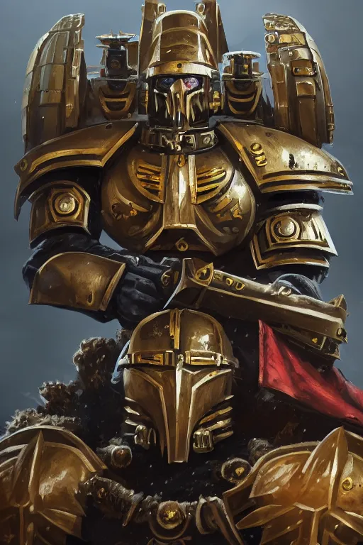 Image similar to armor portrait heros warhammer 4 0 k horus heresy fanart - the primarchs emperor by johannes helgeson animated with vfx concept artist & illustrator global illumination ray tracing hdr fanart arstation zbrush central hardmesh 8 k octane renderer comics stylized